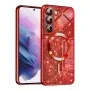 Калъф за Samsung Galaxy S21 FE 5G - Luxury Glitter MagSafe - Червен
