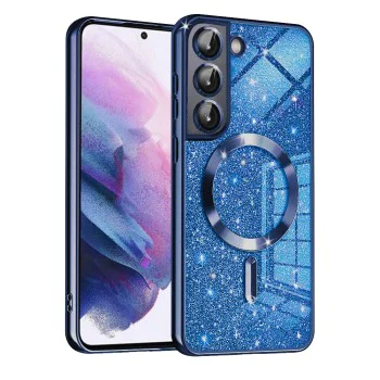 Калъф за Samsung Galaxy S21 FE 5G - Luxury Glitter MagSafe - Deep Blue
