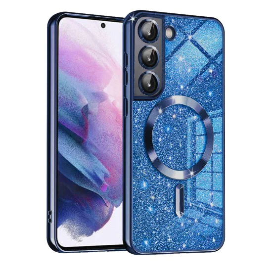Калъф за Samsung Galaxy S21 FE 5G - Luxury Glitter MagSafe - Deep Blue