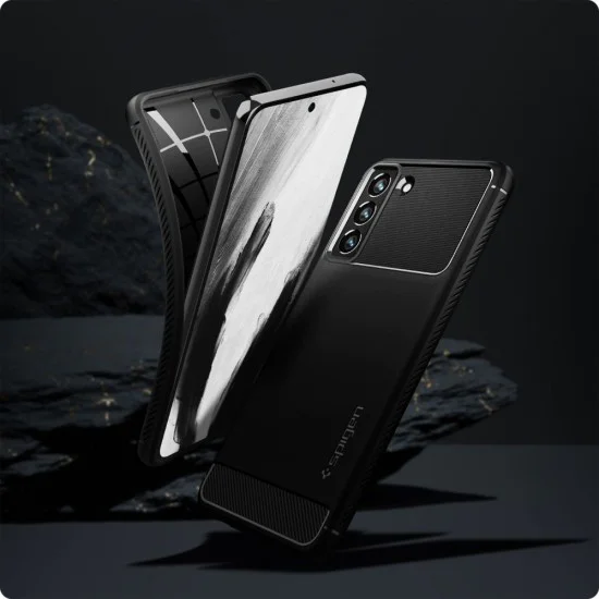 Калъф за Samsung Galaxy S21 FE 5G - Spigen - Rugged Armor - черен