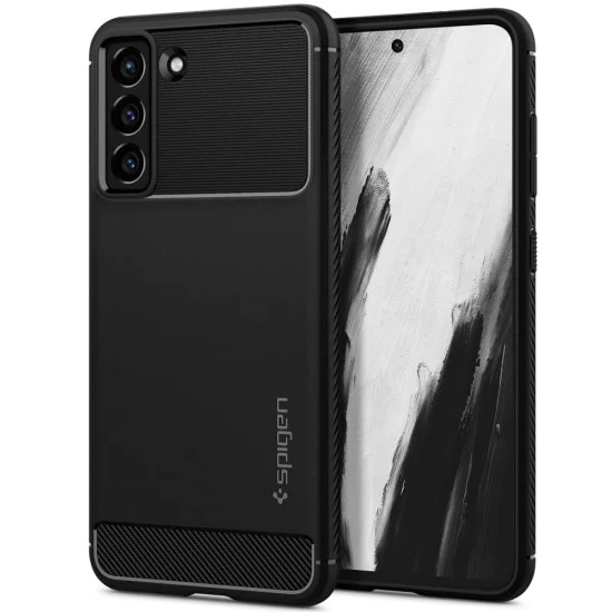 Калъф за Samsung Galaxy S21 FE 5G - Spigen - Rugged Armor - черен
