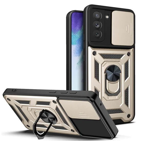 Калъф за Samsung Galaxy S21 FE 5G - Techsuit - CamShield Series - Златист