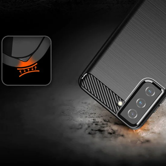 Калъф за Samsung Galaxy S21 Plus 5G - Carbon Silicone - Черен