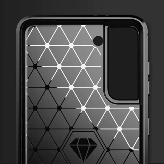 Калъф за Samsung Galaxy S21 Plus 5G - Carbon Silicone - Черен