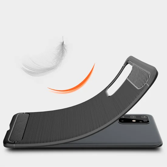 Калъф за Samsung Galaxy S21 Ultra 5G - Carbon Silicone - Черен