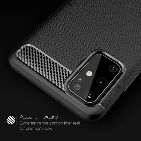 Калъф за Samsung Galaxy S21 Ultra 5G - Carbon Silicone - Черен