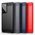 Калъф за Samsung Galaxy S21 Ultra 5G - Carbon Silicone - Черен
