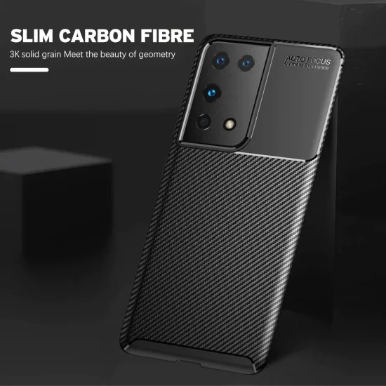 Калъф за Samsung Galaxy S21 Ultra 5G - CarbonFiber - Черен