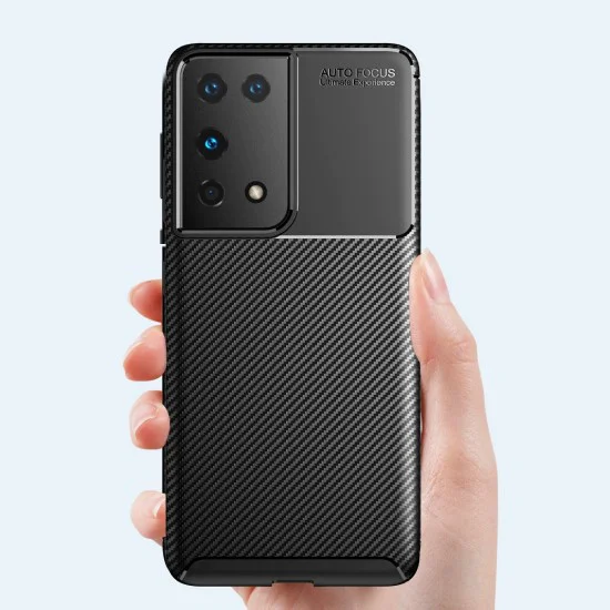 Калъф за Samsung Galaxy S21 Ultra 5G - CarbonFiber - Черен
