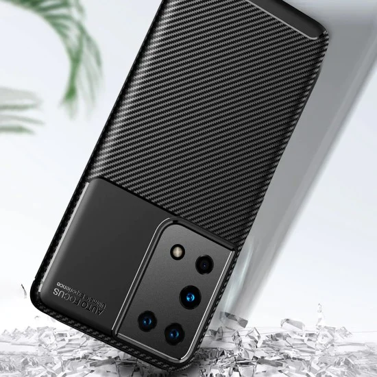 Калъф за Samsung Galaxy S21 Ultra 5G - CarbonFiber - Черен