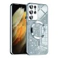 Калъф за Samsung Galaxy S21 Ultra 5G - Луксозен Glitter MagSafe - Светло син
