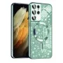 Калъф за Samsung Galaxy S21 Ultra 5G - Луксозен Glitter MagSafe - Светло зелен