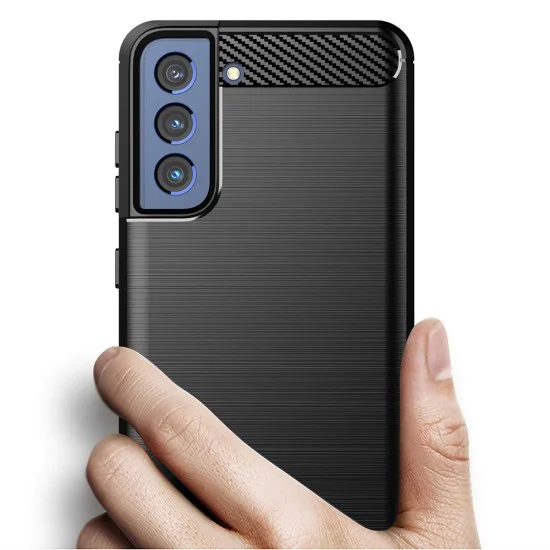 Калъф за Samsung Galaxy S22 5G - Carbon Silicone - Черен