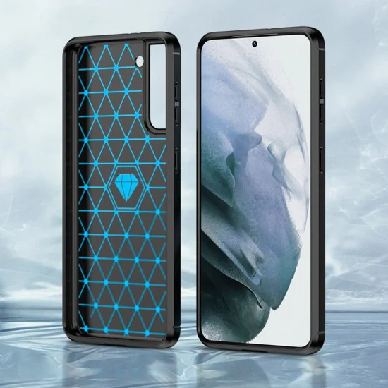 Калъф за Samsung Galaxy S22 5G - Carbon Silicone - Черен