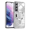 Калъф за Samsung Galaxy S22 5G - Луксозен Glitter MagSafe - Сребрист