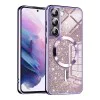 Калъф за Samsung Galaxy S22 5G - Луксозен Glitter MagSafe - Светло лилав