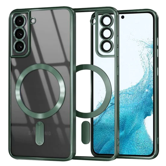 Калъф за Samsung Galaxy S22 5G - Luxury Crystal MagSafe - Deep Green