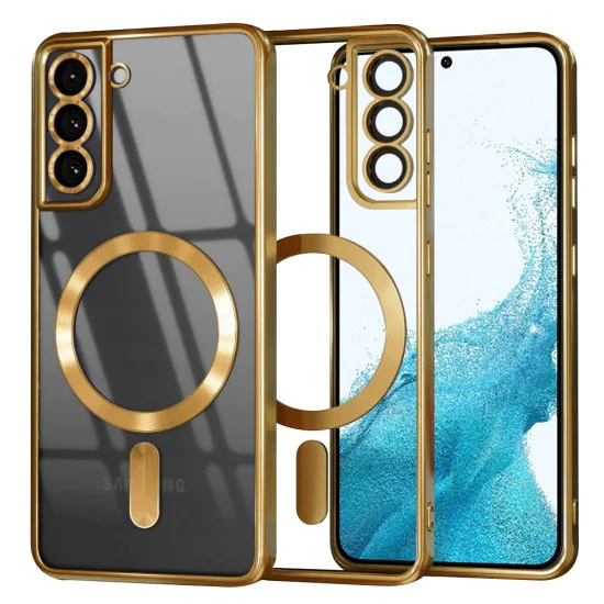 Калъф за Samsung Galaxy S22 5G - Luxury Crystal MagSafe - Златен