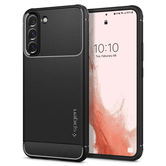 Калъф за Samsung Galaxy S22 5G - Spigen - Rugged Armor - черен
