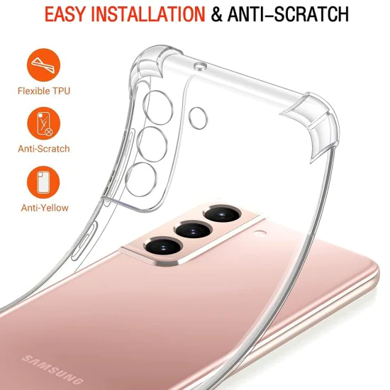 Калъф за Samsung Galaxy S22 5G - Удароустойчив Прозрачен Силиконов - Прозрачен