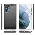 Калъф за Samsung Galaxy S22 Ultra 5G - Carbon Silicone - Черен