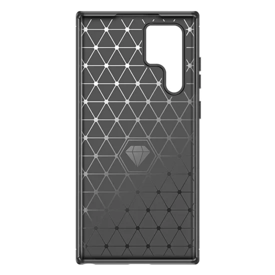 Калъф за Samsung Galaxy S22 Ultra 5G - Carbon Silicone - Черен