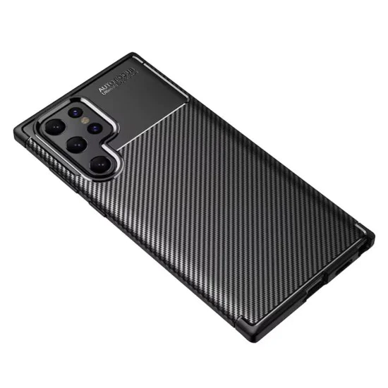 Калъф за Samsung Galaxy S22 Ultra 5G - CarbonFiber - Черен