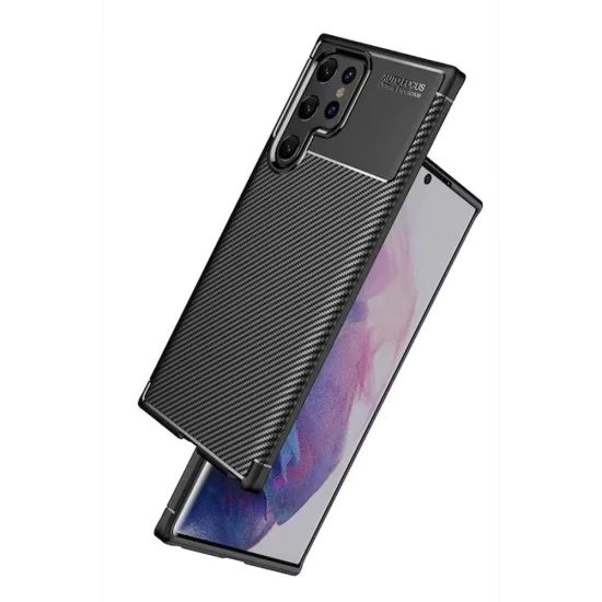 Калъф за Samsung Galaxy S22 Ultra 5G - CarbonFiber - Черен