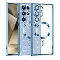 Калъф за Samsung Galaxy S22 Ultra 5G - Луксозен Glitter MagSafe - Светло син