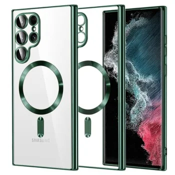 Калъф за Samsung Galaxy S22 Ultra 5G - Luxury Crystal MagSafe - Deep Green