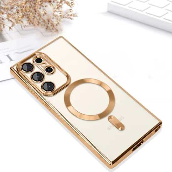 Калъф за Samsung Galaxy S22 Ultra 5G - Luxury Crystal MagSafe - Розов