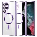 Калъф за Samsung Galaxy S22 Ultra 5G - Luxury Crystal MagSafe - Светло лилав
