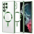 Калъф за Samsung Galaxy S22 Ultra 5G - Luxury Crystal MagSafe - Светло зелен