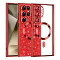 Калъф за Samsung Galaxy S22 Ultra 5G - Luxury Glitter MagSafe - Червен