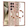 Калъф за Samsung Galaxy S22 Ultra 5G - Luxury Glitter MagSafe - Rose Gold