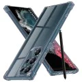Калъф за Samsung Galaxy S22 Ultra 5G - Techsuit - Удароустойчив Clear Silicone - Опушено Черен
