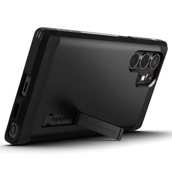 Калъф за Samsung Galaxy S22 Ultra - Spigen - Tough Armor - черен