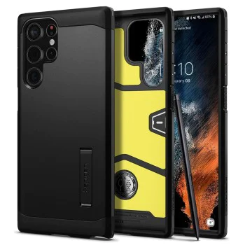 Калъф за Samsung Galaxy S22 Ultra - Spigen - Tough Armor - черен