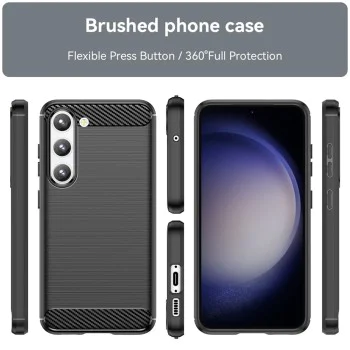 Калъф за Samsung Galaxy S23 - Carbon Silicone - Черен