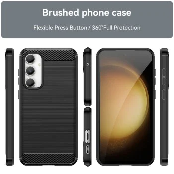 Калъф за Samsung Galaxy S23 FE - Carbon Silicone - Черен