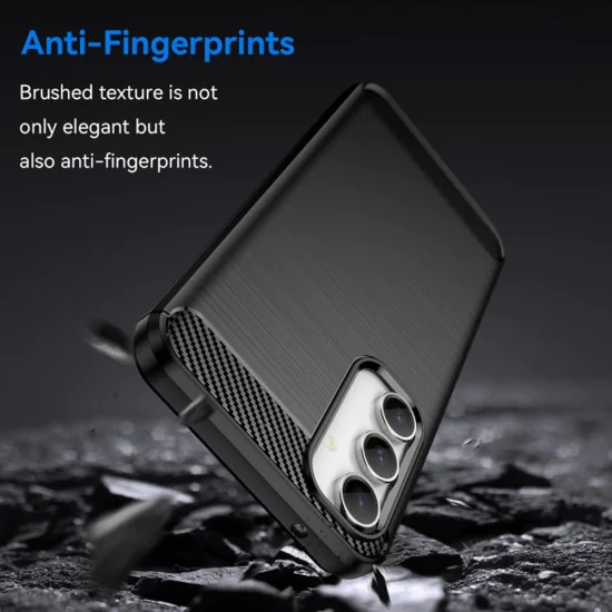 Калъф за Samsung Galaxy S23 FE - Carbon Silicone - Черен