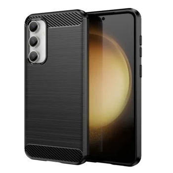 Калъф за Samsung Galaxy S23 FE - Carbon Silicone - Черен