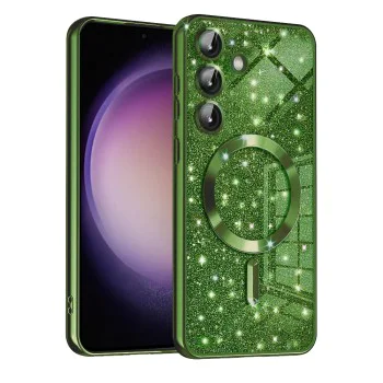 Калъф за Samsung Galaxy S23 FE - Luxury Glitter MagSafe - Deep Green