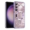Калъф за Samsung Galaxy S23 FE - Techsuit - Луксозен брокат MagSafe - Светло лилав