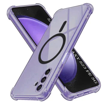 Калъф за Samsung Galaxy S23 FE - Techsuit - Удароустойчив Clear Silicone MagSafe - Опушено Черен