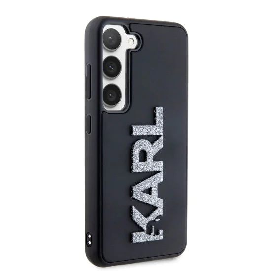 Калъф за Samsung Galaxy S23 - Karl Lagerfeld 3D Design (KLHCHCS23S3DMBKCKCK) - Гумено блестящо лого