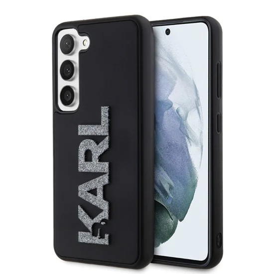 Калъф за Samsung Galaxy S23 - Karl Lagerfeld 3D Design (KLHCHCS23S3DMBKCKCK) - Гумено блестящо лого