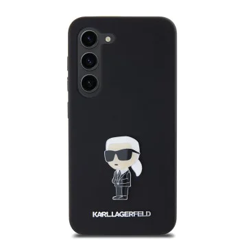 Калъф за Samsung Galaxy S23 - Karl Lagerfeld Silicone (KLHCHCS23SSMHMHKKNPK) - Ikonik Metal Pin