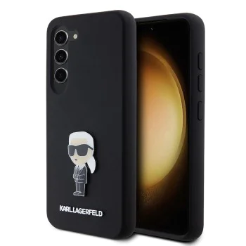 Калъф за Samsung Galaxy S23 - Karl Lagerfeld Silicone (KLHCHCS23SSMHMHKKNPK) - Ikonik Metal Pin