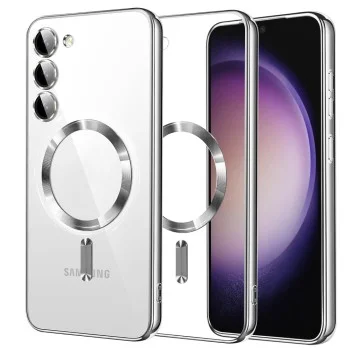 Калъф за Samsung Galaxy S23 - Luxury Crystal MagSafe - Сребрист